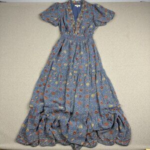 MAX STUDIO Womens Dress Sz XS Cottagecore Prairie Ruffled Boho Tiered Maxi